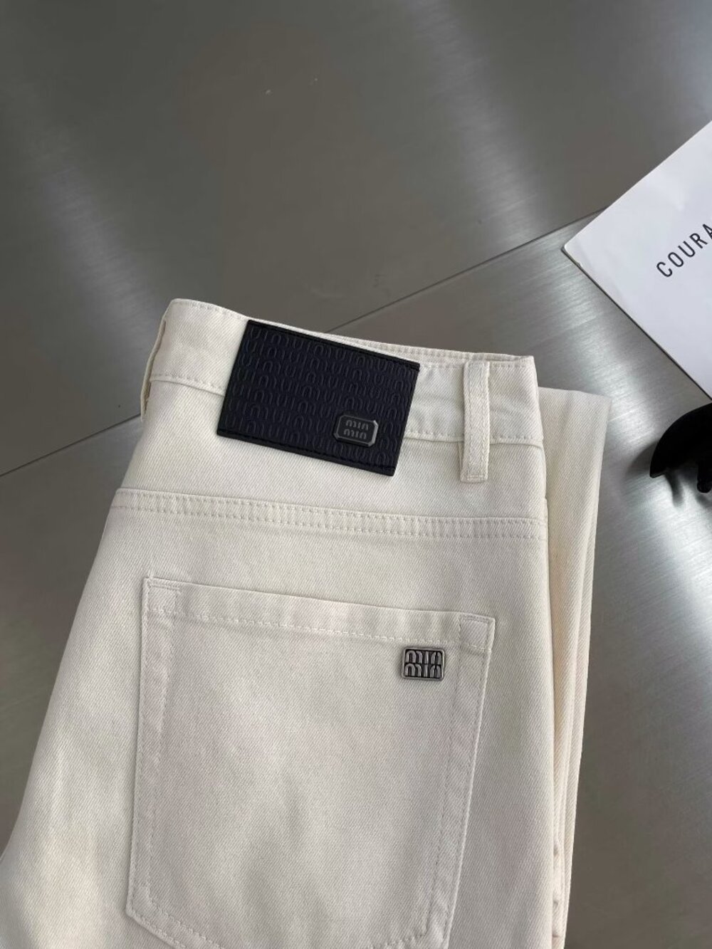 Miu Miu Off-White Straight-Leg Jeans
